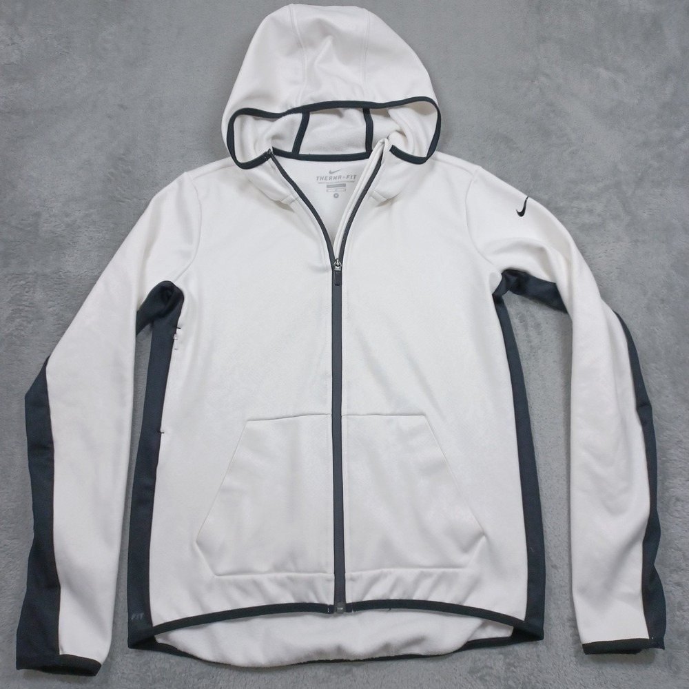 Nike‎ Jacket Womens Medium White All Tech Fleece Full Zip Nike Therma Fit